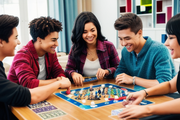 Group of friends playing a modern board game