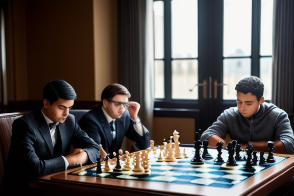 Group of players engaged in a game of chess