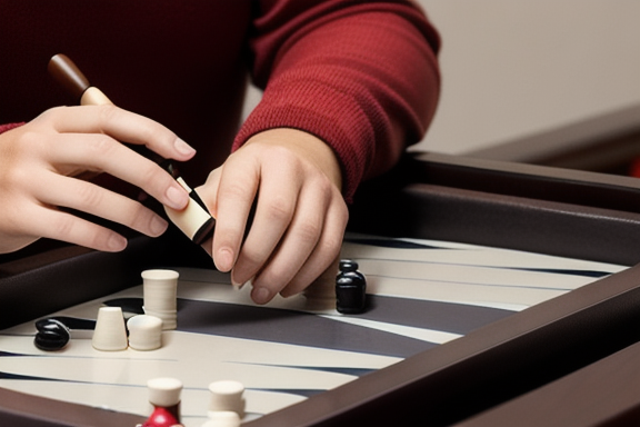 Player making a strategic move in backgammon