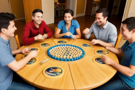 Friends playing Catan