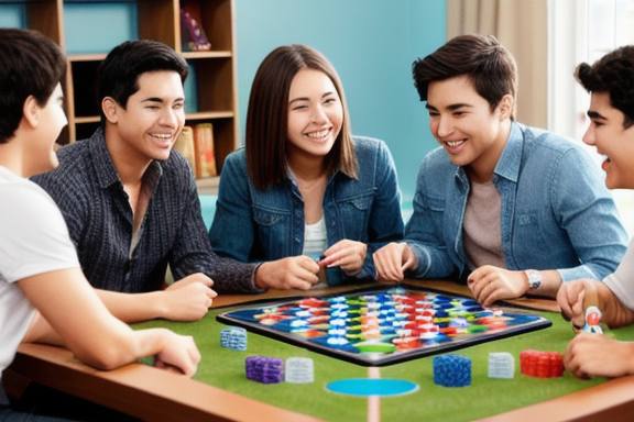 A group of friends playing board games