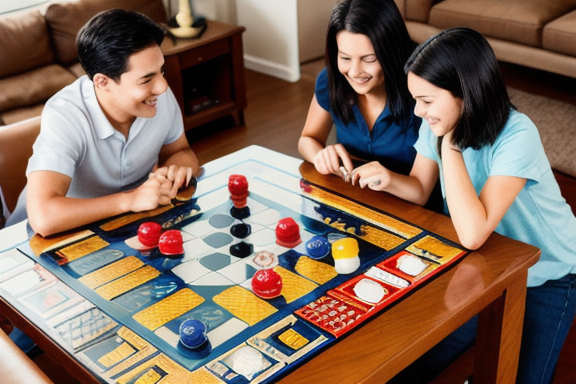 Família jogando jogo de tabuleiro